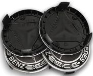 Kayserena Mercedes Centre Caps 4Pcs/Set OEM Size Replacement for Be-nz Wheel Center Hub Caps Caps 75mm/2.95'' (Black)