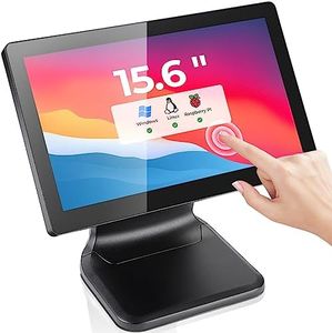 MUNBYN 15.6-inch POS-Touchscreen-Monitor PT02, Backlit LED Multi-Touch-Screen-Monitor, HDMI/VGA Capacitive Screen Display True Flat Seamless for Retail Restaurant, Bar, Gym, Office, No Driver Required