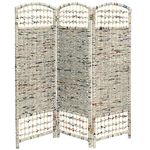 Oriental Furniture 4-Feet Tall Recycled Newspaper Room Divider, 3 Panels