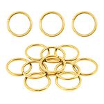 Swpeet 60Pcs Heavy Duty 5/4 Inch - 32mm Gold Multi-Purpose Metal O Ring Metal Rings for Hardware Bags Ring Hand DIY Accessories Keychains Belts and Dog Leas (Gold, 5/4 Inch)