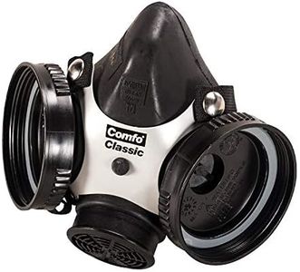 MSA 808074 Comfo Classic Series Half-Mask Respirator - Size: Medium, Harness Style: SoftFeel Hycar, Twin-Port, Reusable Gas Mask, MSA Comfo Cartridge Compatible