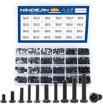 NINDEJIN 650pcs Replacement Computer Miniature Screws M1.4 M1.7 M2 M2.5 M3 Laptop Motherboard Round Pan Head Machine Screws Set