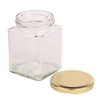 Pure Source India 150 g Capacity Glass Jar with Gold Colour Rust Proof Air Tight Cap for Home,