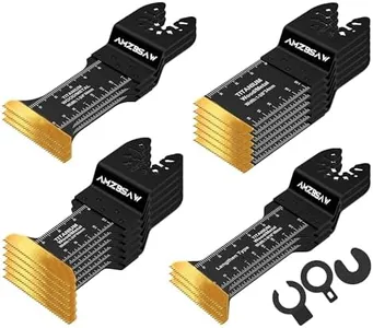 AMZBSAW 18 PCS Titanium Oscillating Tool Blade Metal Cutting, 4 Types Professional Oscillating Saw Blades for Metal Nails and Wood Plastic, Multi Tool Blades Kits Fit Bosch Dewalt Ryobi Milwaukee