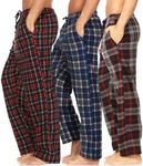 DARESAY Plaid Pajama Pants for Men – Fleece Men’s Pajama Bottoms - Mens PJ Pants with Pockets & Button Fly (Up to Size 3X)