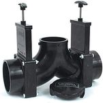 Valterra T84 3" Hub x 3" Hub x 3" Bay with Cap Double Ell Rotating Valve Assembly,Black