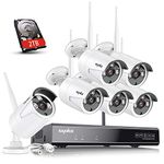 SANNCE CCTV Wireless Home Security Camera System, 4CH HD 1080P All-in-one NVR Recorder w/4 x 1.0MP CCTV IP Camera, Night Vision, Motion Detection, One 1TB Surveillance Hard Disc Pre-install