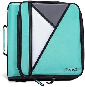 Case-it Universal Zipper Binder | 2-Inch O-Rings, 13-Inch Laptop/Tablet Padded Pocket, 400 Sheet Capacity, Multiple Storage Pockets & Shoulder Strap | School & Office Organizer | LT-007 Spearmint