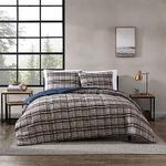 Eddie Bauer- Queen Comforter Set, Reversible Microsuede Bedding with Matching Sham(s), Casual Home Decor (Rugged Plaid Brown, Queen)