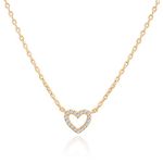 PAVOI 14K Yellow Gold Plated Cubic Zirconia Heart Necklace | Layered Necklaces | White Gold Necklaces for Women