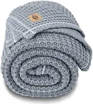 UGG 38818 Luna Oversized Waffle Cotton Throw Blanket Comfy Soft Stone Washed Cotton Blanket Luxury All Season Easy Care Accent Blanket for Sofa Couch Chair Bed or Living Room, 70 x 50-Inch, Chambray