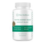 Elan Healthcare White Kidney Bean 10:1 Extract - 60 Potent White Kidney Bean Capsules(10:1 Extract) 700mg Once a Day Capsule - Non-GMO & Vegetarian - Extrait D'Haricot Nains Blancs -Made in Canada