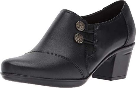 Clarks Women's Emslie Warren Slip-on Loafer,Black Leather,8 W US