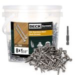 Bobibbi Deck Screws 304 Stainless Steel Wood Screws #8 x 1-5/8 Inch T20 Star Torx Drive Flat Head Screws for decking and Exterior Wood Projects, 5 lb Box