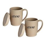 MAE Coffee Mug with Lid | 370 ML | Crafted from Used Bamboo Fibre | Eco Friendly & Sustainable Cup | Insulated | Microwave Safe | Travel Friendly | Spill Proof | Office | Home | Gift | 2 Piece