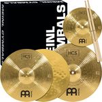 Meinl Cymbals Cymbal Set Box Pack with 13" Hihats, 14" Crash, Plus Free 10" Splash, Sticks, Lessons – HCS Traditional Brass – Made in Germany, 2-Year Warranty (HCS1314