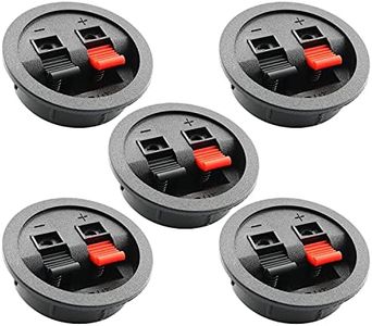 SQXBK Push Type Speaker Terminal Board 5 PCS Audiopipe Round Pressfit Terminal Wire Cup Connector Speaker Box Subwoofer 2 Positions Black Circular Power Terminal Plates