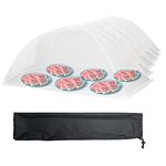 Simply Genius Extra Large Food Tents (6 Pack) 47x26 Pop-Up Food Tents/Food Covers For Outdoors, Reusable and Collapsible, Food Nets