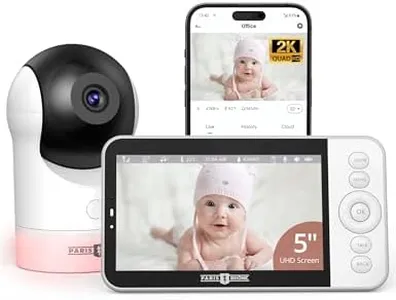 PARIS RHÔNE Video Baby Monitor, 2K UHD WiFi Camera, Night Vision, 5” Smart Baby Monitor with App Control, Motion and Cry Detection, AI Tracking, Three-Way Audio, RGB Night Light, Lullabies