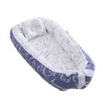 SYGA New Born Baby Nest Portable Reversible Sleeping Bed Foldable Sleeping Toddler Cotton Baby Mattress Pillow for 0-2 Years Baby, 53 X 88 CM, Elephant Blue