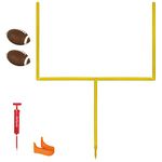 GoSports PRO Kick Challenge Field Goal Post Set with 4 Footballs and Kicking Tee - Life Sized Backyard Field Goal for Kids & Adults, Yellow