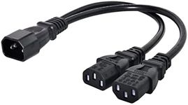 Chenyang IEC 320 Single C14 to Dual C13 Power Extension Cable,Computer ＆ Monitor ＆ Printer Short Power Splitter Cable Adapter