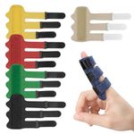 Finger Splint [6 PCS] Adjustable 3-Strap Trigger Finger Brace - Arthritis Pain Relief, Broken Finger Straightening Support, Lightweight Breathable Fits Adults (Men & Women)