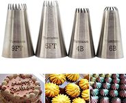 Large Cake Decorating Piping Tips, 4 Pack Stainless Steel Piping Nozzle Cake Decorating Pastry Tips Tool