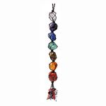 Runyangshi Healing Crystals 7 Chakra Stones Car Hanging Ornament with Chip Stones Tassels Hanging Reiki Meditation Energy Balance Yoga Home Decor