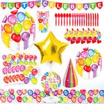 Experience Vibrant Celebrations with Our Premium 75Pcs All-in-One Party Supplies Set! Vivid, Disposable, and Food Safe - Elevate Every Moment for 6 Guests!