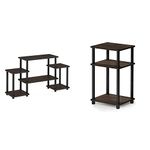 Furinno Turn-N-Tube No Tools Entertainment TV Stands + 3-Tier End Table