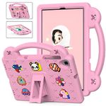 Tablet Case For Samsung Galaxy Tab A 10.1 Inch 2019 SM-T510/T515/T517 Kids Friendly DIY Cartton Doll with Kickstand Lightweight EVA Silicone Shockproof Cover Pink