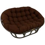 Blazing Needles Indoor/Outdoor Double Papasan Cushion, 65" x 48", Cocoa
