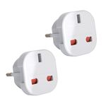 TEC UK - 2 x UK to EU Europe European Travel Adapter suitable for France, Germany, Spain, Egypt, China - Refer to Product description for Country list