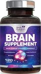 Brain Support Supplement Extra Strength Nootropics 1000mg - Made in USA - Natural Support for Memory, Focus, Concentration, and Clarity with Bacopa Monnieri for Men and Women - 120 Capsules