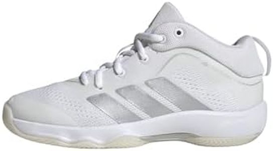 adidas Unisex-Kids Crazyflight 7 Mid Top Volleyball, White/Silver Metallic/White, 6