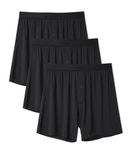 DAVID ARCHY Mens Boxer Shorts Micro Modal Loose Mens Boxers Soft Breathable Boxers for Men 3 Pack Black