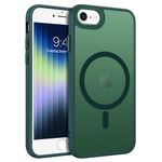 BENTOBEN Magnetic iPhone SE Case, iPhone SE 2022/3rd/2020/2nd gen iPhone 8/7 Phone Case 4.7", [Compatible with Magsafe] Translucent Matte Slim Thin Shockproof Women Men Protective Cover, Forest Green