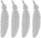 4pcs Silicone Feather Mold Resin Casting Molds Bookmark Mold DIY Craft Mould Crystal Epoxy Mold for DIY Craft Jewelry Making White