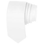 UETLRO White Ties Solid Pure Color Formal 2.35" (6CM) Slim Neckties Skinny Ties For Men, White, Medium