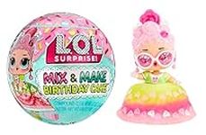 LOL Surprise Mix & Make Birthday Cake Tots with Collectible Doll, DIY Cake Dress, Cake Making and Decorating, Ingredients and Glitter Sprinkles, Cake Dress Doll- Great Gift for Girls Age 3+