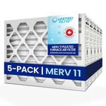 United Filter Compatible with Honeywell 16x25x5 (15-7/8" x 24-7/8" x 4-3/8") Furnace Air Filter MERV 11 Pleated (5-Pack) - HVAC Filters Captures Airborne Dust, Pollen, Mould & Smoke - Made in Canada