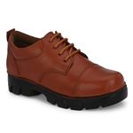 FERRO FRANCO Leather Police Shoes Uniform Shoes Dress for Men OX4020 TAN