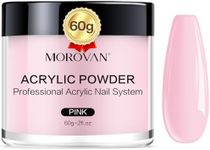 Morovan Pink Acrylic Powder: 60g Professional Acrylic Nail Powder Polymer Pink Nail Powder for Acrylic Nail Extension Carving Nails