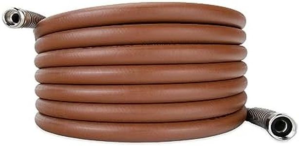 Camco EvoFlex 25-Ft Water Hose - RV Drinking Water Hose Contains No Lead, No BPA & No Phthalate - Flexible Design w/Stainless Steel Strain Relief Ends - 5/8” Inside Diameter, Brick (22583)