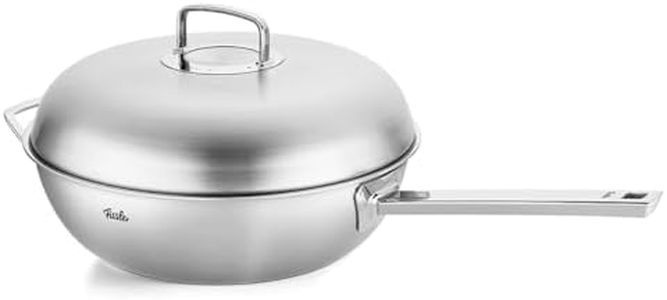 Fissler Original Profi Collection/Stainless Steel Wok Pan (Diameter 32 cm - 6.4 L) with Metal Lid, 5-Ply Premium Multilayer Material Optimal Heat Distribution - Suitable for Induction Cookers