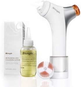 kingdo Face Scrubber, Automatic Foaming Face Scrubber Exfoliator, Smart Facial Cleansing Brush with Face Cleanser for Deep Cleansing, Exfoliating & Removing Makeup for Women Men Skin Care Beauty