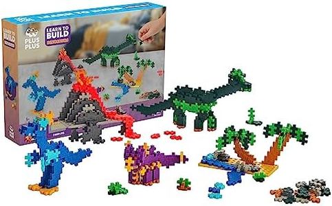 PLUS PLUS - Learn to Build Dinosaurs - 400 Pieces - Construction Building STEM/STEAM Toy, Interlocking Mini Puzzle Blocks for Kids