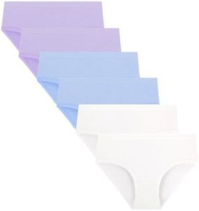 BAMBOO COOL Teen Girls Seamless Underwear Soft Stretchy Tagless Panties Moisture-Wicking Breathable Briefs 7-16 Years 6 Pack
