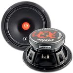 Alphasonik 1 Pair of NMR80 Neuron Series 8" 800 Watts Max 200 Watts RMS Mid-Range Car Audio Speaker 4-Ohm Cloth Surround, Non Pressed Paper Cone, Ferrite Magnet